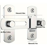 1Pcs Stainless Steel Sliding Barn Door Lock Hardware Gate Latches, Window Closet, Matte Black Silvery