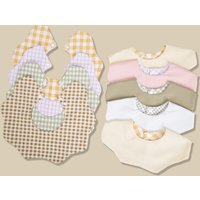 360° Cotton Baby Bibs for Kids Boys Girls Plaid Saliva Towel Cute Korea Rotativo Petal Neck Adjustable Button Feeding Burp Cloth
