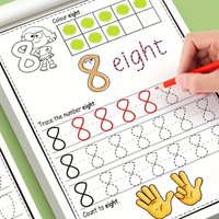Interactive Math Learning Workbook, Number Tracing 0-30 with Colorful Illustrations, Handwriting Practice, and Fun Activities, Early Math Skills Development, Math Learning Book