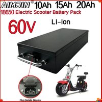 👍 60V 20Ah-60Ah 2000W electric scooter free charger electric car lithium battery for Harley two-wheel foldable Citycoco