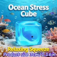 1PC-Random style Ocean Animal Ice Cube Stress Relief Toy Soft Squeeze Transparent Fidget Toy