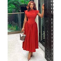A Line High Waist Dresses Curvy Women Long Summer Dresses Vintage Chic Ladies Corset Long Summer Dresses Wholesale Dropshipping