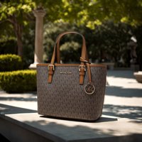 Michael Kors Outlet Jet Set Travel Extra-Small Logo Top-Zip Tote Bag 35T9GTVT0B
