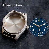 New Tandorio Sapphire Glass Titanium/Stainless steel Pilot Case Fit NH35 NH36 NH38 VH31 Miyota 8215 PT5000 200m Waterproof Case