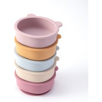 1PCS Silicone Cartoon Bear Suction Bowl BPA Free Toddler Self Feeding Dish Anti Slip Training Tableware For Kids Accessories