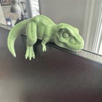 Cute Sleeping T-Rex Dinosaur Resin Figurine Mini Dinosaur Statue for Monitor/Desk Edge Decoration, Creative Home Office Ornament