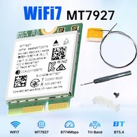 fenvi WiFi 7 MT7927 M.2 Card 8774Mbps Bluetooth 5.4 Tri-Band 2.4/5/6GHz WiFi7 Network Wireless Adapter for Win11 with Antenna