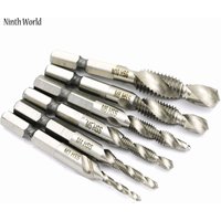 6Pcs/Set M3-M10 Multifunctional Screw Tap Set High-speed Steel Hex Handle Machine Tapping Tools Drilling Machine Accessories