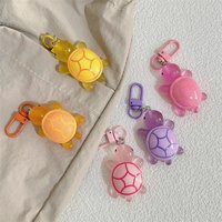 Cute Candy Cartoon Luminous Colored Turtle Pendant Keychain Cute Backpack Hangings Decoration Ornament Keyrings Car Trinket Gift