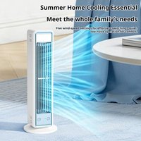 Remote Control Small Tower Fan, 5 Speed 120° Oscillation Quiet Portable Air Cooler Standing Fan for Home Bedroom Living Room
