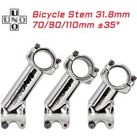 UNO MTB Road Mountain Bike Handlebar Stem Ultralight Bicycle Stem Riser 35 Degrees 25.4/31.8MM Silver Bicycle Accessories