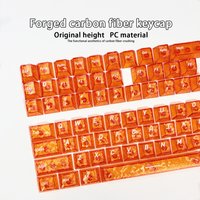 Forged Carbon Fiber Transparent Keycaps 132 Keys PC Material Cherry Profile Sikscreen Process For MX Switch Mechanical Keyboard