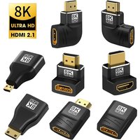 8K HDMI 2.1 Adapter 90 270 Degree Male to Female, 8k60Hz 4k120Hz,48Gbps,Compatible PS5/4, HDTV, Roku, TV Stick, PC