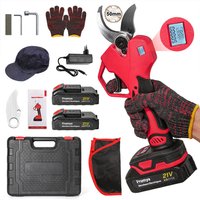 1000W bürstenlose, kabellose elektrische Astschere, 21V Gartenschere mit 2 Akkus, Astschneider mit hohem Drehmoment, tragbarer Akku-Trimmer für Obstbäume, Weinreben, Sträucher, Blumen, Obstgärten,