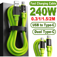 240W USB C To C Data Cable PD Fast Charging Charger Line for iPhone 16 17 Samsung Xiaomi Phone 0.3m/1m/1.5m/2m Dual Type C Cord