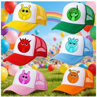 Sprunki Parent-child Baseball Cap Anime Cartoon Hip Hop Flat Caps Men Women Kids Summer Fashion Sunshade Breathable Hats Gifts