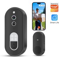 Tuya WLAN-Video-Türklingel, 1080P HD, intelligente Sicherheitskamera, IP55 wasserdicht, Zwei-Wege-Audio, Video-Gegensprechanlage, Bewegungserkennung, Schnappschussfunktion, 4000-mAh-Akku, kabellose