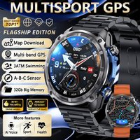 2025 New Multisport GPS Map 32Gb Memory Sports Smart Watch Men NFC Waterproof Fitness Trackr Call 860Mah Battery Health Bracelet
