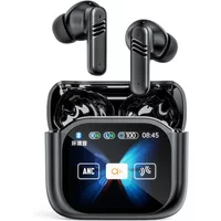 AI Real Time Translator Headphones In Ear Monitor Wireless Bluetooth TWS Earphone for Meeting Ultra HD Screen ANC ENC Hebrew