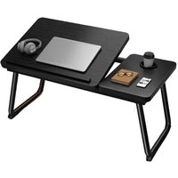 Laptop Desk, Laptop Bed Table With Foldable Legs & Cup Slot, Reading Holder Notebook Stand Breakfast Bed Tray Book Holder
