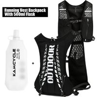Running Vest Women Men with 500ml Water Bottle, Lightweight Adjustable Running Vest with Phone Holder, Hydration Vest