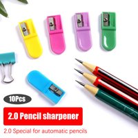 ●10PCS Portable Mechanical Pencil Lead 2.0 Refill Grinder Mini Jelly Color Plastic Pencil Sharpener For Children School Supplies