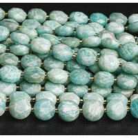 Teal Blue Green Amazonite Star of David Cut Gemstone Beads with Spacer Beads Premium Round Healing Crystals for Jewelry-Making