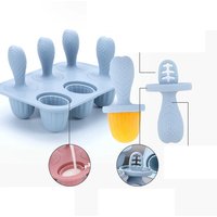 Food Grade Silicone Teething Ice Cream Stick Molds Freezing Function Non-Toxic Homemade Popsicles Mold Set Reusable
