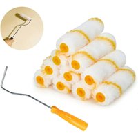 10pcs Wall Paint Roller Brush Dense Bristles Latex Paint Roller with 4 Inch Rollers For Painting Walls, Cabinets, Doors, Fences
