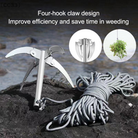 〔CC33〕1 Piece Of Four Cornered Fishing Lawn Mower, Weed Removal Tool, Wild Fishing Grab Hook, Anchor Hook, And Grass Catcher