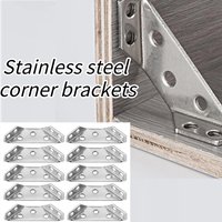 4/10/20pcs Stainless Steel Corner Brackets 90° Angle Three-sided Support Thickened Universal Furniture Fixed Bracket Connector