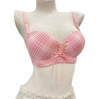 Muṯīr Pink Plaid Lace Bralette for Small Chest AA Cup Push Up Seamless Backless Comfort Fit Women’s Everyday Bra Sっぽい BANERDANNI