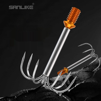 SANLIKE Squid Hook Fishing Hook Stainless Steel 5/7 Claw Fish Hook Octopus Hook Net Head Dip Net Adapter