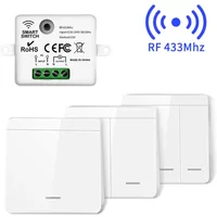 1/2/3 Gang RF 433Mhz Wireless Light Switch Interruptor Wall Remote Control Relay Receiver 10A For Lamp LED Light Bulb AC85-240V