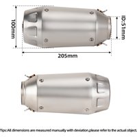Motorcycle Exhaust Muffler 51MM Racing Exhausts Tail Tube with DB Killer For 450SRS 675NK DUKE1290 RSV1100 MT07