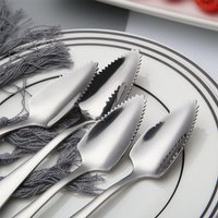 Mango Citrus Stainless Steel Serrated Edge Multifunctional Baby Food Processer Kiwi Scoop Fruit Puree Tool Grapefruit Spoon