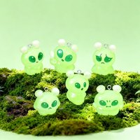 10Pcs Resin Glow Alien Charms, Small Green Pendants for Earrings & DIY Jewelry
