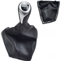 Custom Look Manual 6 Speed Shift Knob for BMW 1 Series F20 F21 2011 2016 with Leather Boot Black Silver Interior Accessory