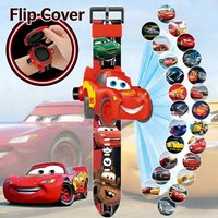 NEW Children Watch Mcqueen Wrist Watch 3D Projection Anime Cars Children Toy 24Pictures 3D Projection Student Digital Watch Gift