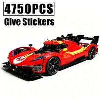 New MOC-240475 Hypercar 499P 2025 Edition car no. 51 1:8 Scale Give Stickers Supercar Model Block Bricks Toys Birthday Gifts