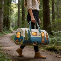 Large capacity travel bag quilted travel bag-retro quilted overnight travel bag, suitable for gym, weekend excursions, overnight