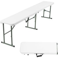 6FT Folding Bench - Portable White Folding Garden Bench for Indoor/Outdoor Use, Suitable for Dining, Picnics, BBQs, Camping, and