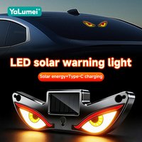 For Ford Explorer Mondeo Fiesta Kuga Escape Focus Transit Mustang S-MAX Car Solar Devil Eye LED Warning Light Accessories