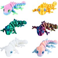3D Printed Chameleon Lizard Toy - Articulated Flexible Joints, Stress Relief Fidget Toy, Cool Desk Decor for Home & Office