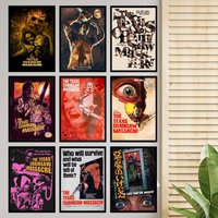 T-Texas Chainsaw Massacre Movie Classic Vintage Posters Whitepaper Prints Posters Artwork Kawaii Room Decor