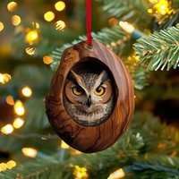 3PCS Christmas New Year Christmas Tree Decoration Pendant Owl Raccoon Christmas Decoration Christmas Tree Acrylic Pendant