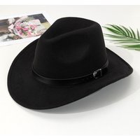 Western-Cowboyhut, gekräuselter Gürtel, Zubehör, Filzhut, Hut, nationaler Stil, Kleidung, Leistung, Jazz-Hut, Flut