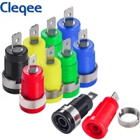 Cleqee P3007 10pcs/set 5 Color 4mm Banana Socket Binding Post Nickel Plated Copper Nut Banana Plug Jack
