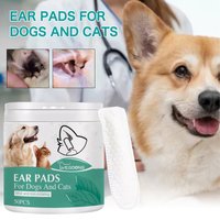 Pet Ear Cleaning Finger Wipes Disposable Ear Cleaner Remove Mites Earwax Buildup Eye Tear Stains Cats Dogs Ear Finger Cots 50pcs