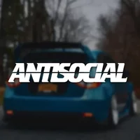 Car Sticker Antisocial Windshield Banner Night Run JDM Sport Competition Style Waterproof Sunscreen Decorative Vinyl Decals